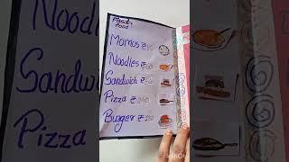 Home Made Menu Card  simple and easy tricks ‍#shorts