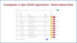 Ajax CRUD in Codeigniter 4 with DataTables - Delete Data