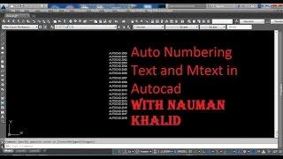 Auto Numbering Text and Mtext in Autocad