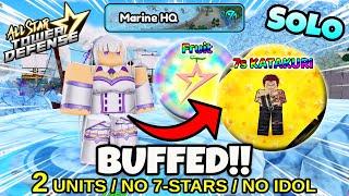Buffed Emilia Destroyed Marine HQ Raid (No 7-Stars: Solo 2 Units!) All Star Tower Defense Roblox