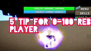 5 important tips for 0 to 100 rebirth players who are new in Dragon blox ultimate #roblox #dbu #mix