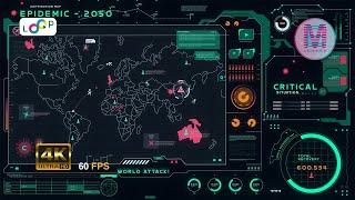 Sci-Fi High-Tech Epidemic Map - 2050 HUD Screen Animation | Emotion Graphics | 2023