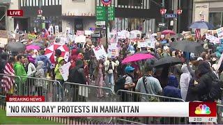 'No Kings' protests get underway with rally in Manhattan near Bryant Park and NYPL | NBC New York