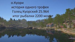 Русская рыбалка 4 -о.Куори-трофейный Голец Куорский-итог рыбалки 2200 монет