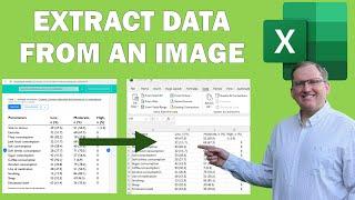 Extracting data from an image with Excel