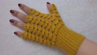 Beautiful crochet fingerless gloves full tutorial