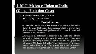 M.C Mheta  Vs Union of india 1985 (Ganga pollution case )