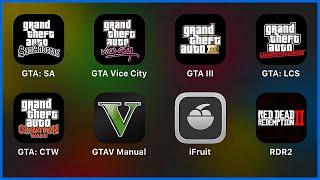 GTA iOS: Grand Theft Auto San Andreas,GTA Vice City,GTA III,GTA: Liberty City Stories,Chinatown Wars