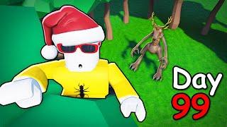 Surviving 100 DAYS in a Roblox forest…