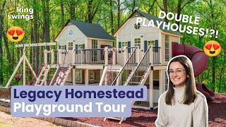 The Legacy Homestead Playhouse Tour with the Playground Designer (EPIC DOUBLE PLAYHOUSE TOWERS)