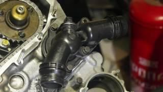 Замена установка\термостата BMW M54 Replacement or installation thermostat BMW M54