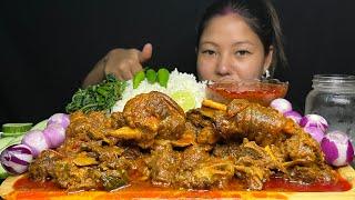 1.5 KG SPICY MUTTON CURRY WITH RICE, EATING SHOW