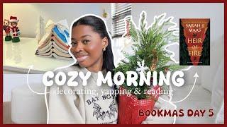 Spend the morning with me + Reading + Decorating | BOOKMAS DAY 5