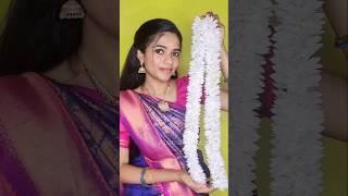 Simple Hairstyle with Jasmine flowers//Saree Hairstyle #ytshorts #trendingnow