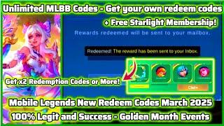 Unlimited Mobile Legends Redeem Codes March 3, 2025 - MLBB redeem code 100% legit Golden Month event