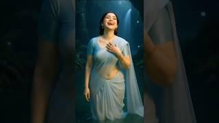 Mystical Waterfall & Serene Saree  AI-Crafted Ethereal Beauty 