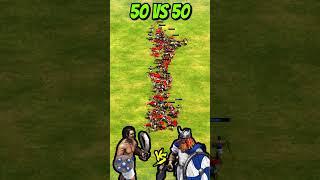 50 Elite Urumi Swordsmen vs 50 Elite Berserks (AoE2) #Shorts
