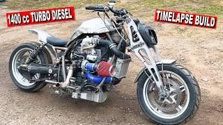 1400cc DIESEL MOTORCYCLE BUILD / FIRST RUN ENGINE. PART 2