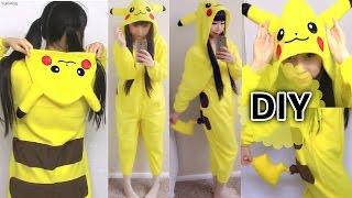 DIY Easy Onesie/ Kigurumi / Costume Pikachu Onesie+ How to Make Pattern from Existing Clothes