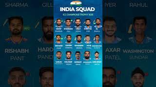 Update India SQUAD ICC Champions trophy 2025 #championstrophy #championsleague #crickettrophy #icc