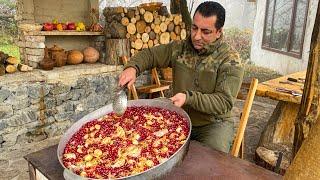 A special Caucasian Chicken dish Cooked in the Village! The beginning of winter