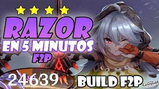 RAZOR BUILD en5 MINUTOS F2P, ARTEFACTOS,ARMAS, EQUIPOS||Guía build fisico razor|Genshin impact 2.6