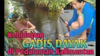 Gadis Dayak|| Kehidupan Gadis Dayak di Pedalaman Kalimantan mencari ikan dan me umpan Babi