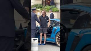 No dress code billionaire getting out his Porsche at Hotel Paris #monaco #luxury #trending#lifestyle