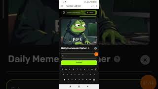 Memes Lab Cipher Code 17 October | Memeslab Coin Daily Cipher Code | Memeslab Cipher Code Solution