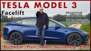 Tesla Model 3 Facelift - Was bietet das neue Model 3 Maximale Reichweite Allradantrieb? 2024 Deutsch