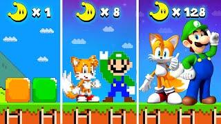 Super Mario Bros. but Moons Make Luigi & Tails (Sidekicks) MORE REALISTIC