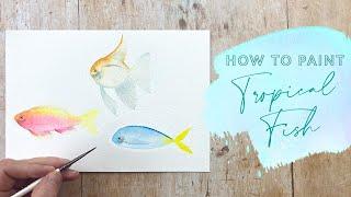 How to Paint Tropical Fish in vibrant watercolour