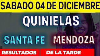 Resultados Quinielas Vespertinas de Santa Fe, Sábado 4 de Diciembre