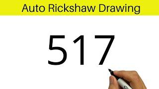 How to Draw Auto Rickshaw Easy Step By Step | Auto Rickshaw Drawing Easy Step By Step For Beginners