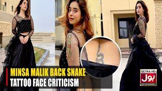 Minsa Malik Back Snake Tattoo Face Criticism | Social Media | Celebrity News | BOL Entertainment