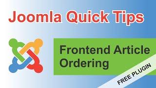 Joomla Frontend Article Ordering | Joomla Plugin