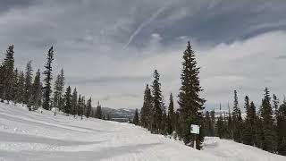 Skiing Cheshire Cat Run at Winter Park - Freshly Groomed Trail