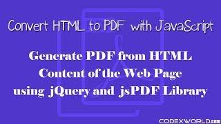 Convert HTML to PDF using JavaScript