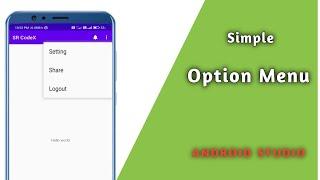 Create Option Menu in Android Studio || Option Menu || Android Studio Tutorial || SR CodeX