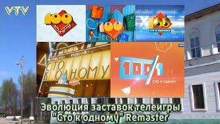 Эволюция заставок телеигры "Сто к одному" Remaster (НТВ/ТВ Центр/МТК/Россия-1)