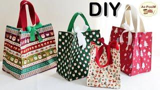 Fabric gift bags idea! Sewing tips for reusable gift bags