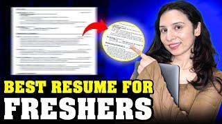 Best Resume for freshers  Get Hired Fast | Ultimate Resume Guide 2024  | Step by step guide 