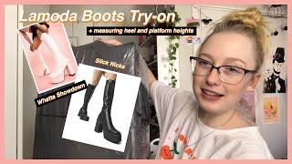 lamoda knee high boots unboxing and try on haul review