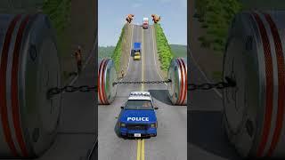 Cars & Cargo Van vs Chained Hydraulic Crush - BeamNG.Drive