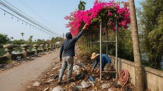 Cleaning a Sidewalk by a 100‑Year‑Old Abandoned Palace – Locals Are Absolutely Amazed. #cleaning