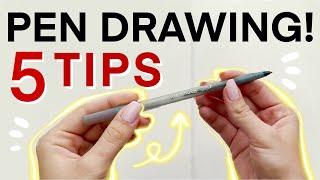 5 Tips for Ballpoint Pen Drawing! Filling a Sketchbook Spread with Faces