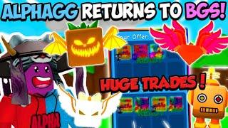 ALPHAGG RETURNS TO BGS WITH HUGE TRADES!! - Bubble Gum Simulator (Roblox)