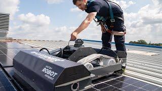 PV Cleaning with the new smaller solar cleaning robot - hyCLEANER solarROBOT compact