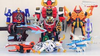 All DX Gattai Samurai Sentai Shinkenger 2009! DX 侍戦隊シンケンジャー! Power Rangers Samurai Megazord! (4k)