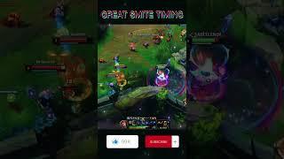 GREAT SMITE TIMING IN GRANDMASTER ELO #leagueoflegends #shorts #funnyvideo #funnyvideo  #leesin #lol